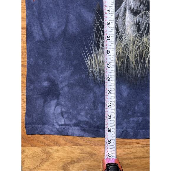 Vintage The Mountain Wolf USA Flag T-Shirt Men’s Size Medium Blue Y2K 2001 - Picture 10 of 12